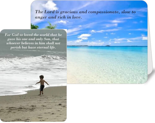 Health Food Emporium Encouragement Card Set The Lord is Gracious and John 3 16 1 Folded and 1 Post  Card